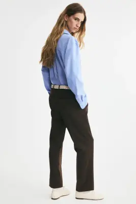 Pantalon cigarette - Marron foncé — photo 3