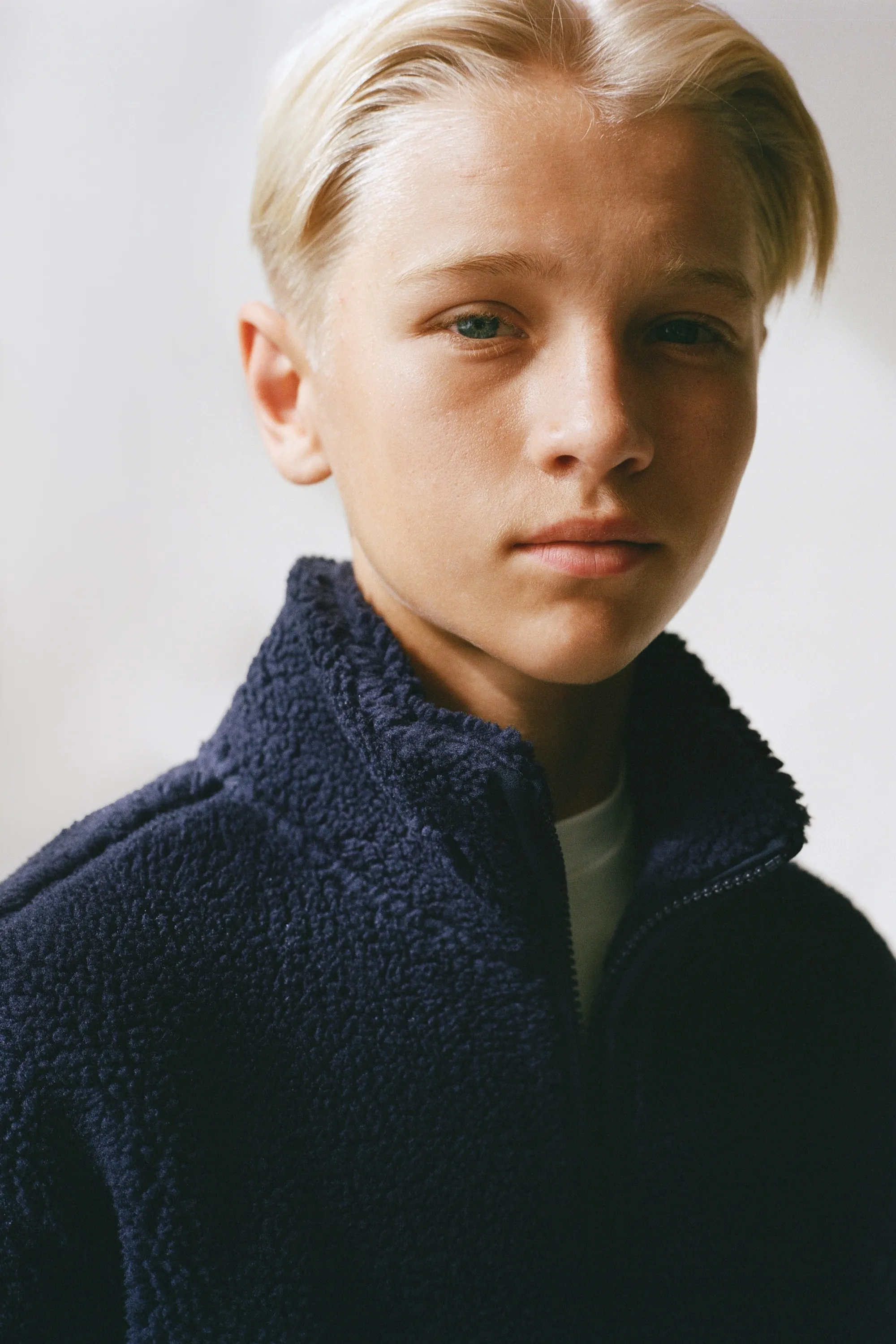Veste de sport chaude en tissu Teddy bear - Bleu foncé