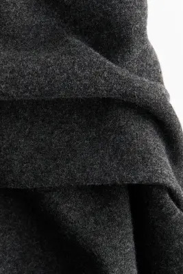 Pantalon en jersey avec ceinture repliée - Gris anthracite chiné — photo 4