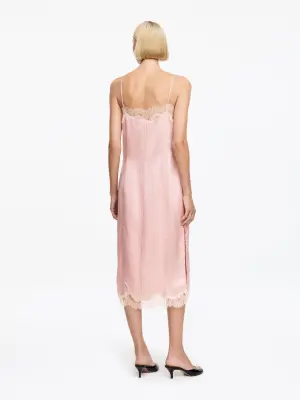 Robe nuisette bordée de dentelle - Rose — photo 2