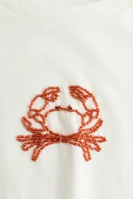 T-shirt avec motif - Ivoire/crabe — photo 3