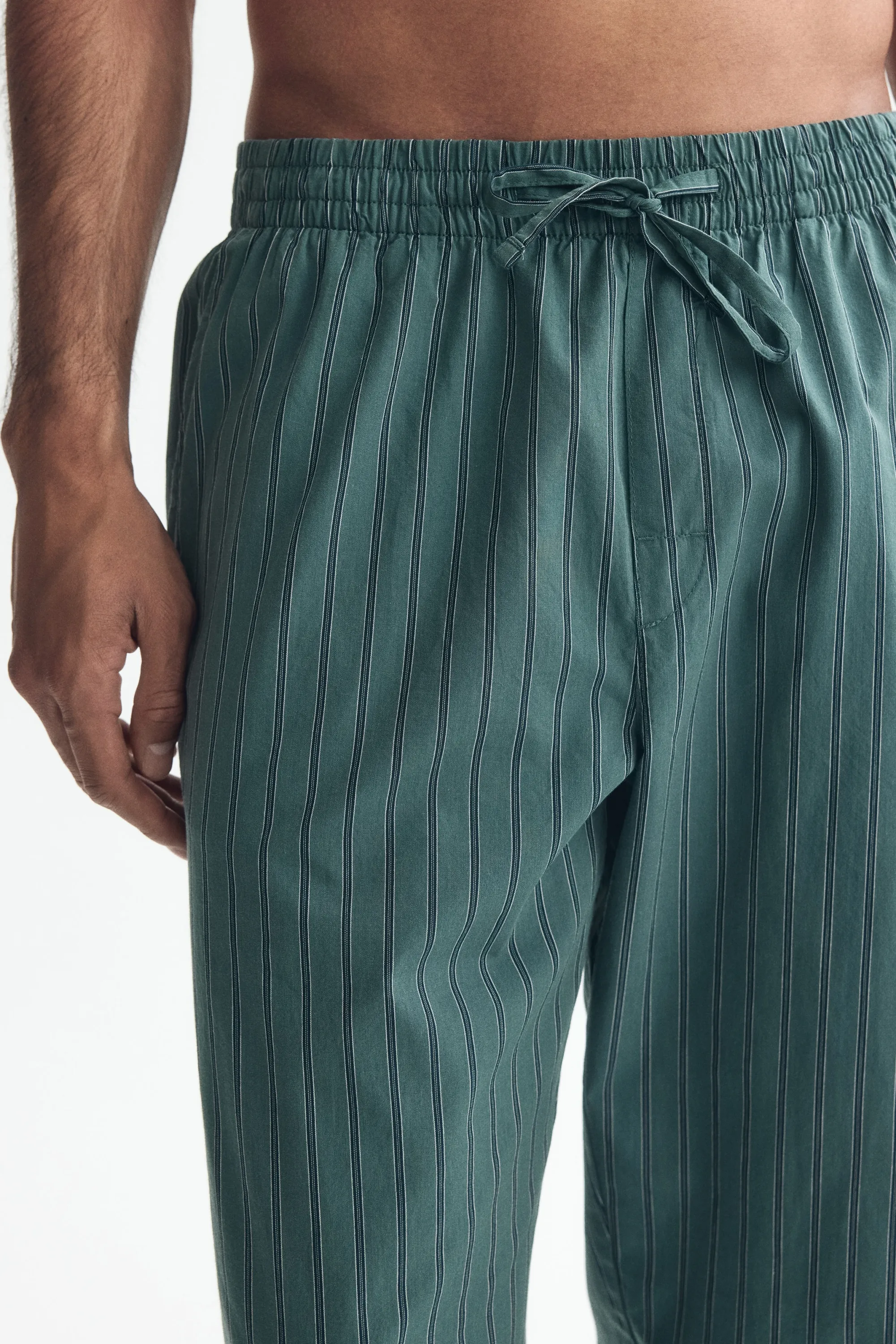 Pantalon Relaxed Fit en popeline - Turquoise ancien/rayé