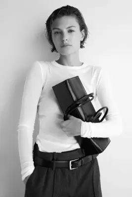 Top en coton pima - Blanc — photo 1