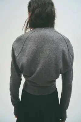 Gilet en laine mérinos - Gris chiné — photo 3