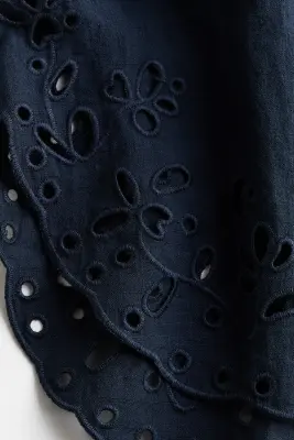 Chemise de plage avec broderie anglaise - Bleu marine — photo 4
