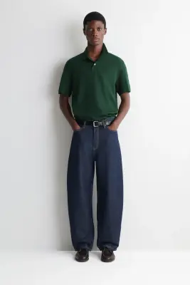 POLO EN COTON INTERLOCK - VERT FONCÉ — photo 3