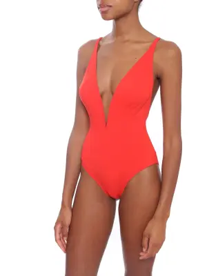 Maillot de bain une pièce décolleté plongeant rouge vif Prix boutique 595€ Taille 40 — photo 4