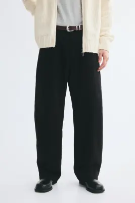 Chino Relaxed Fit à jambes barrel - Noir — photo 1