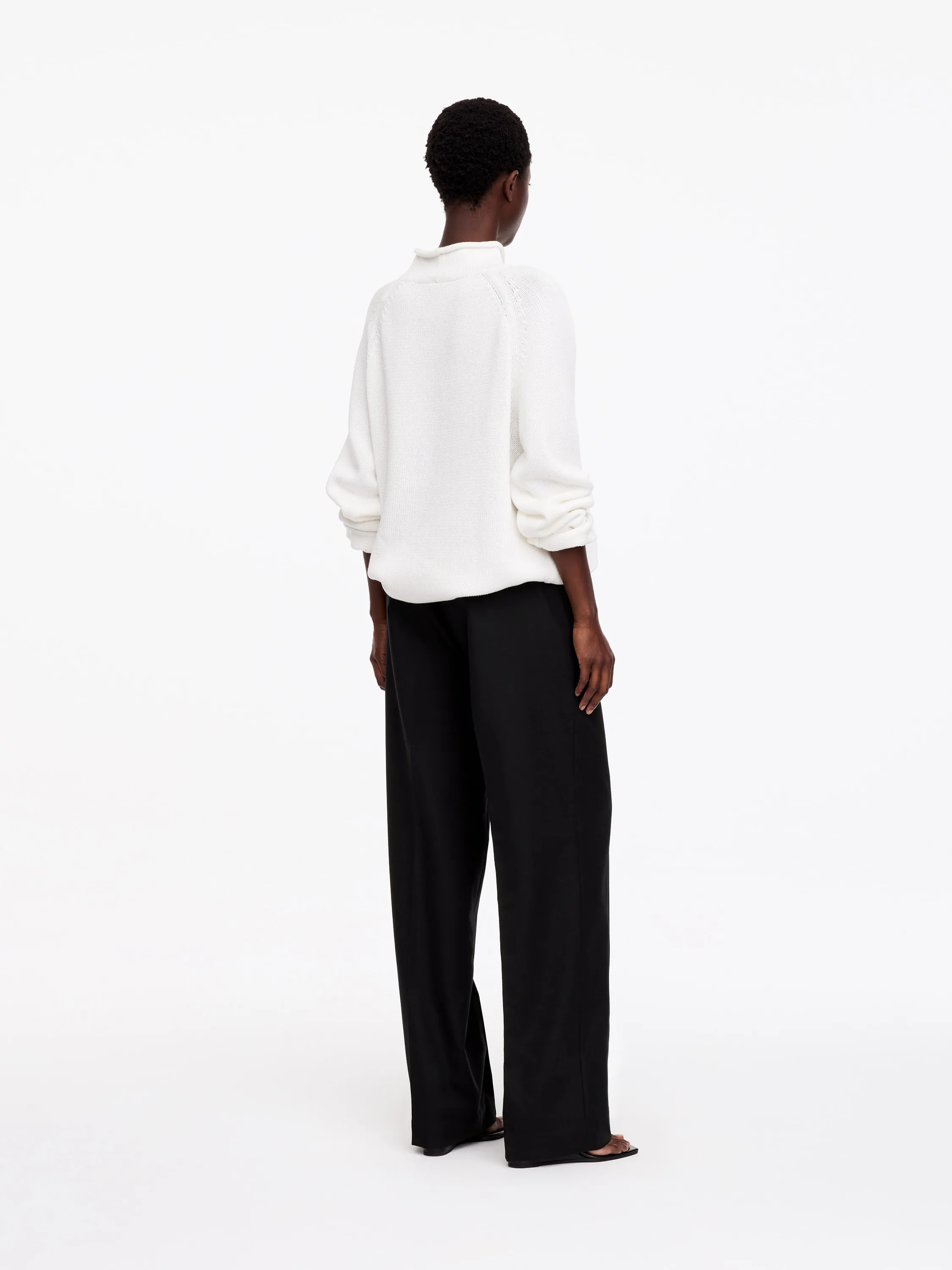 Pantalon tailleur à taille élastiquée - Noir