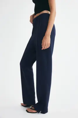 Pantalon cigarette - Bleu marine — photo 3