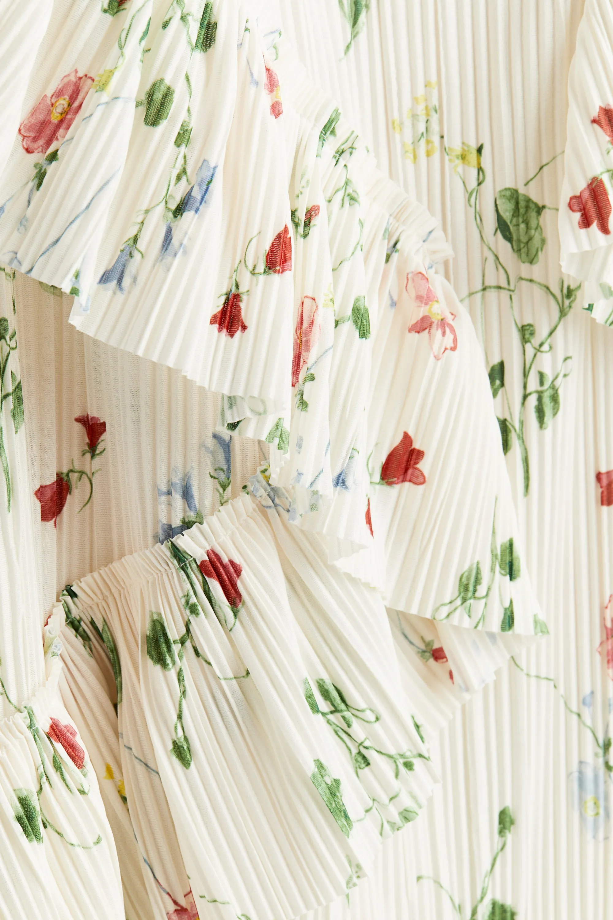 Robe bandeau volantée - Blanc/fleuri