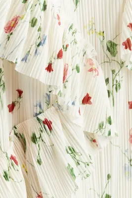 Robe bandeau volantée - Blanc/fleuri