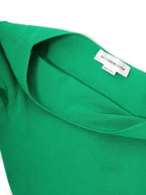 Robe de cocktail longue asymétrique stretch vert vif Prix boutique 1300€ Taille 36 — photo 3