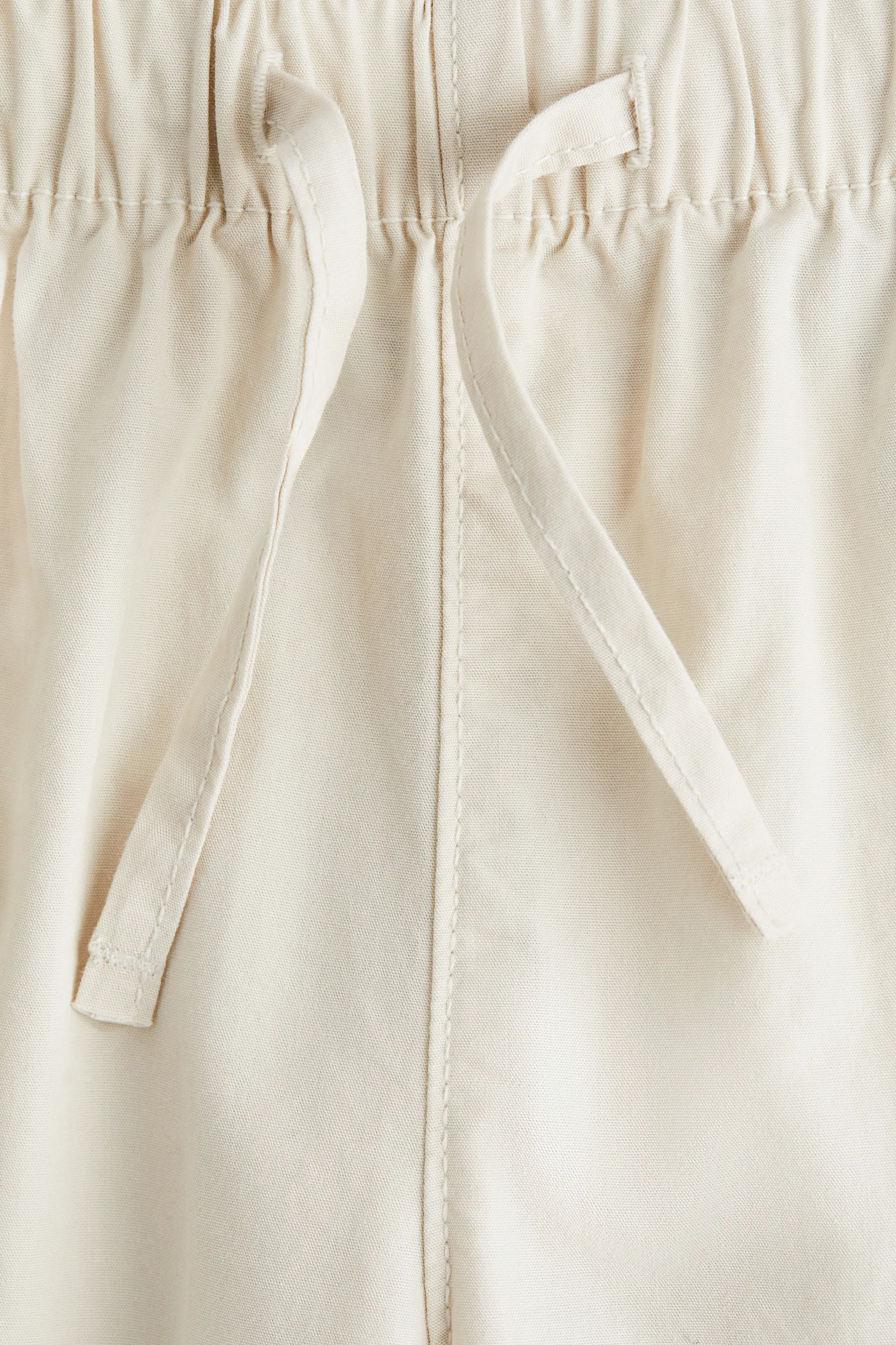 Pantalon en coton avec jambes barrel - Beige clair