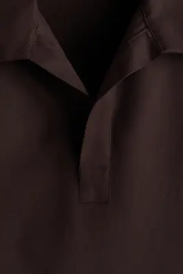 Chemise popover Relaxed Fit - Marron foncé — photo 5