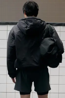 Veste matelassée coupe-vent et déperlante - Noir — photo 3