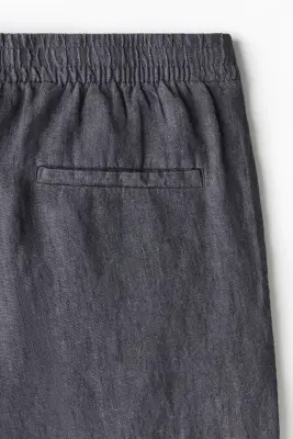Pantalon Regular Fit en lin - Gris foncé — photo 2