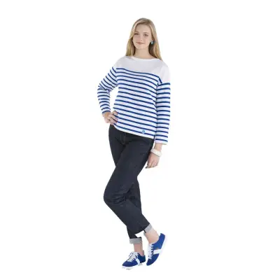 Marinière Blanc / Bleu Oversized — photo 2