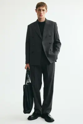 Veste Regular Fit à fermeture croisée - Noir/rayures tennis — photo 1