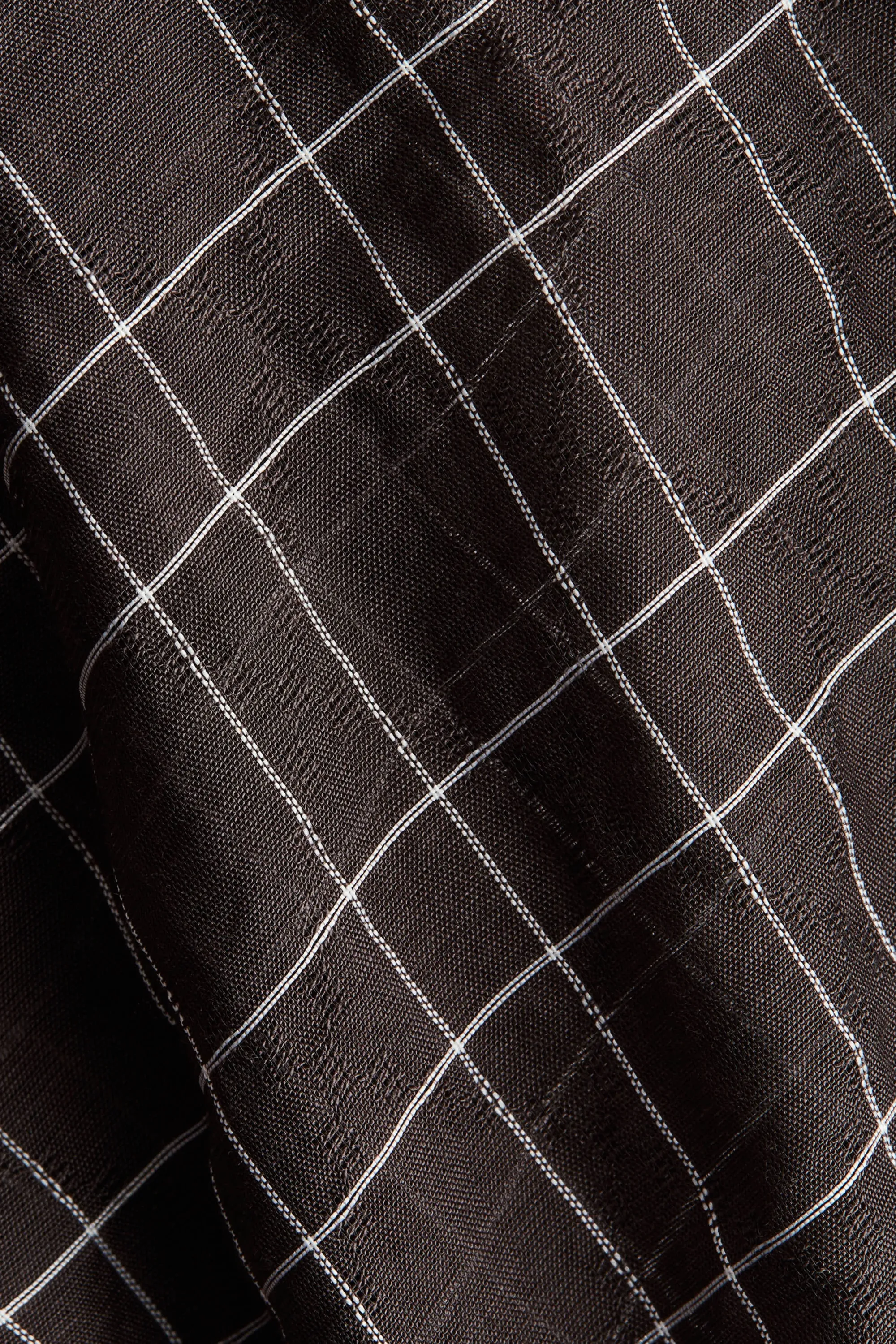 Blouse avec col à nouer - Noir/carreaux