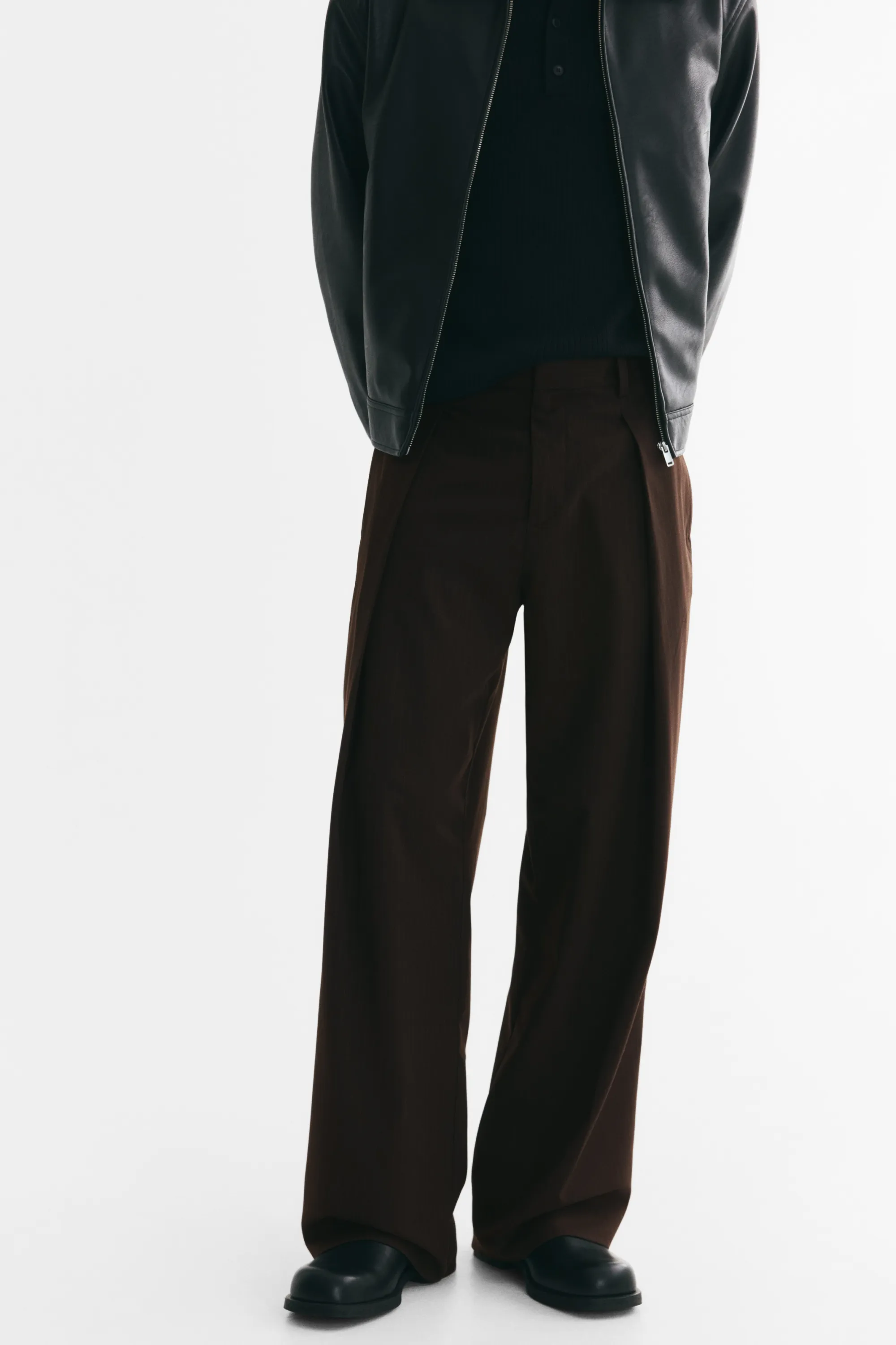 Pantalon chic Loose Fit - Marron foncé