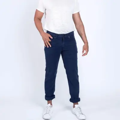 Pantalon Zanzibar tencel bleu marine — photo 1