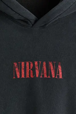 Hoodie imprimé Oversized Fit - Noir/Nirvana — photo 2