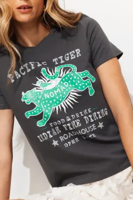 T-shirt à motif tigre Femme — photo 5