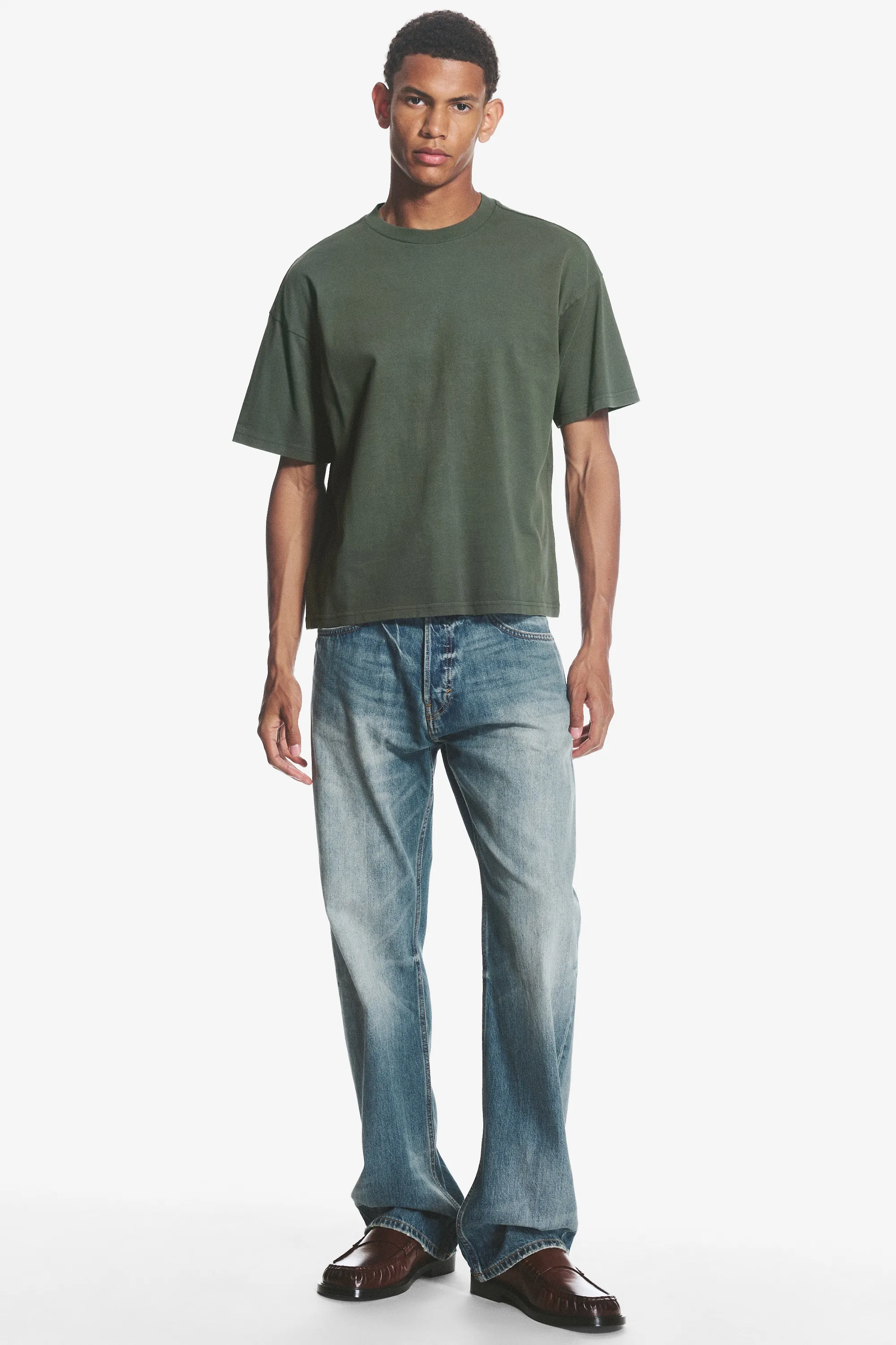 T-SHIRT COUPE AMPLE - Vert foncé