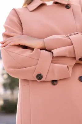 Francine Short Trench Coat - Nude pink — photo 4
