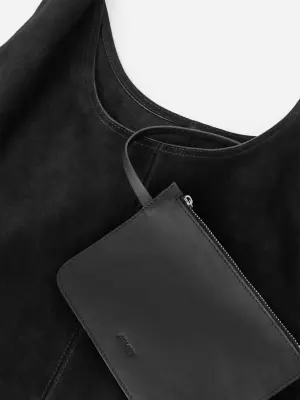 Sac souple en cuir suédé - Noir — photo 1