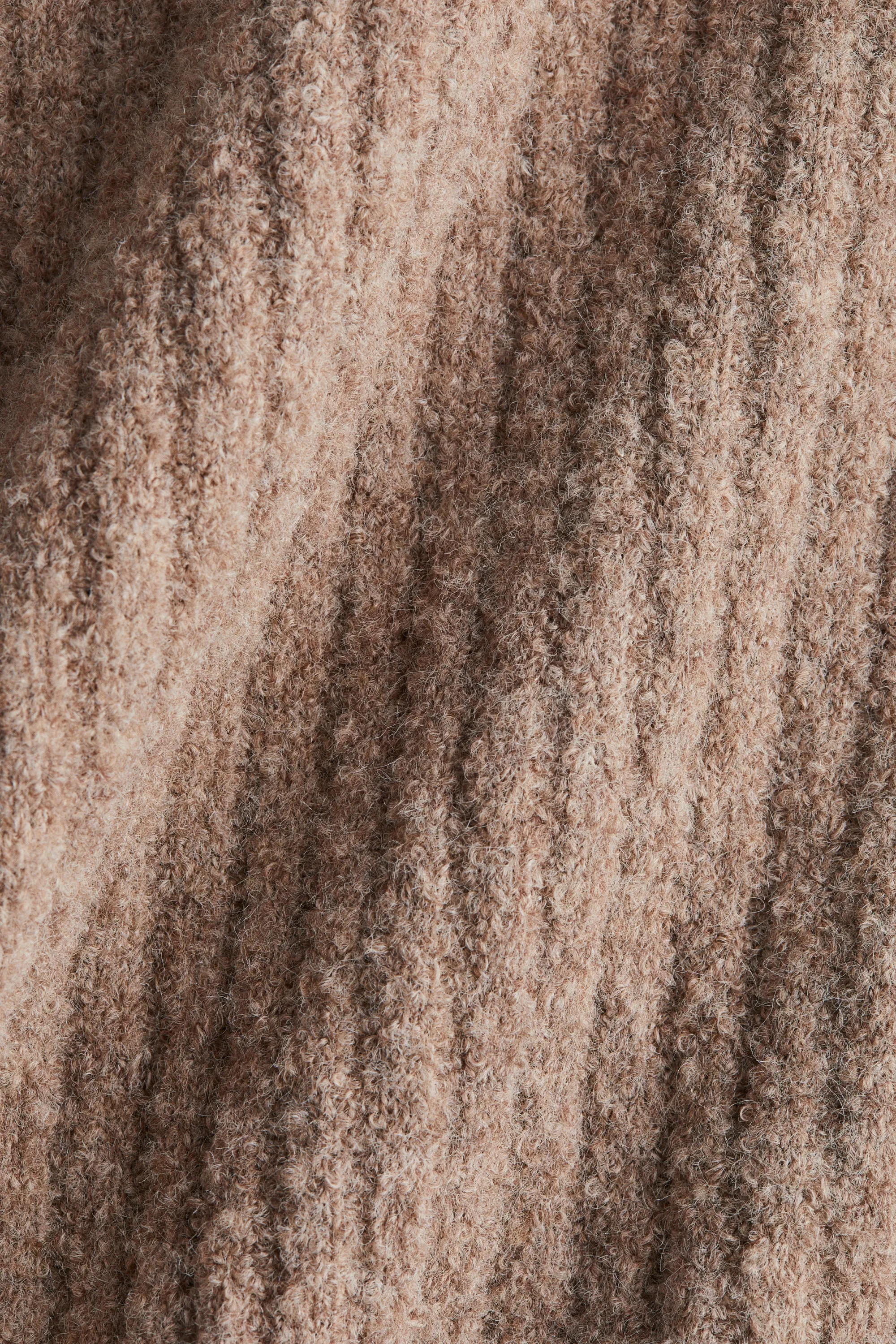 Pull en maille côtelée de laine mélangée - Beige foncé