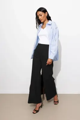 Pantalon large taille haute — photo 3