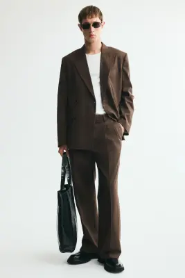 Veste Relaxed Fit à fermeture croisée - Marron — photo 2