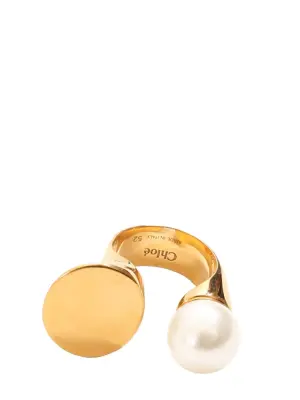 Bague DARCEY en laiton doré et perle ivoire Prix boutique 550€ Taille 52 — photo 4