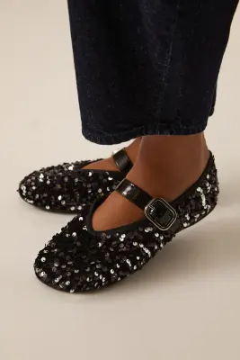 Ballerines Wendy Sequins Noir — photo 1