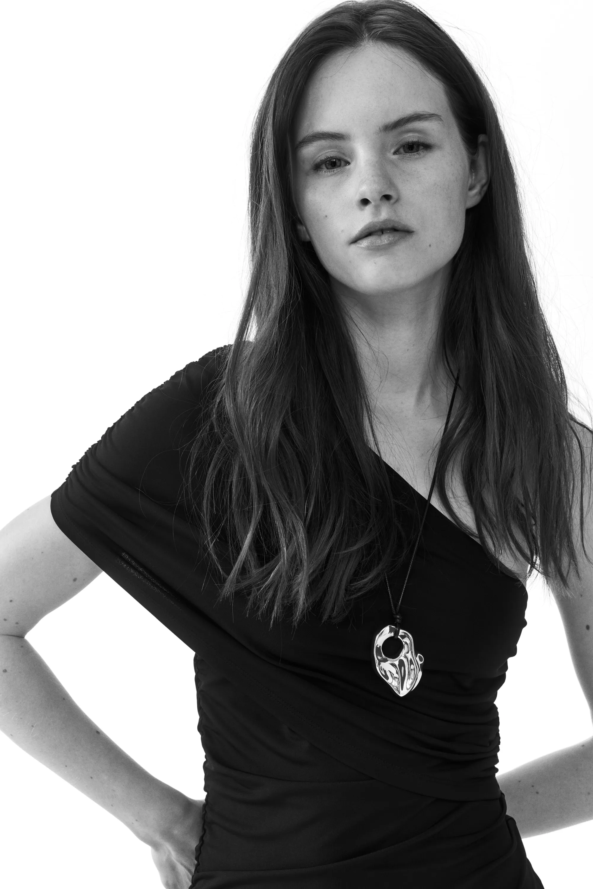 Robe asymétrique à effet drapé - Noir
