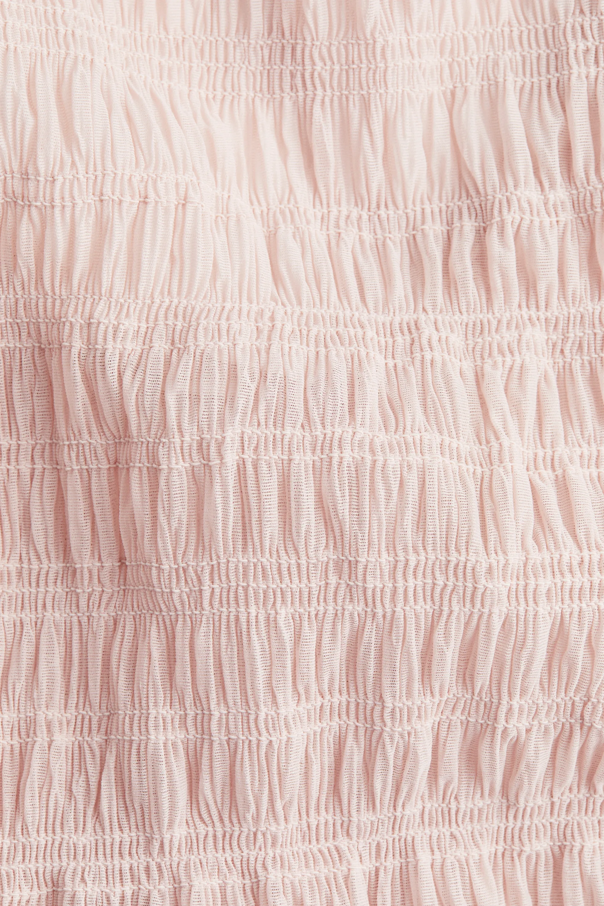 Top péplum smocké - Rose poudré
