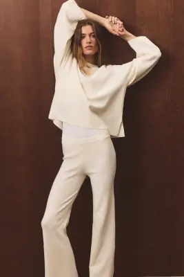 Pull oversize en maille fine - Crème — photo 1
