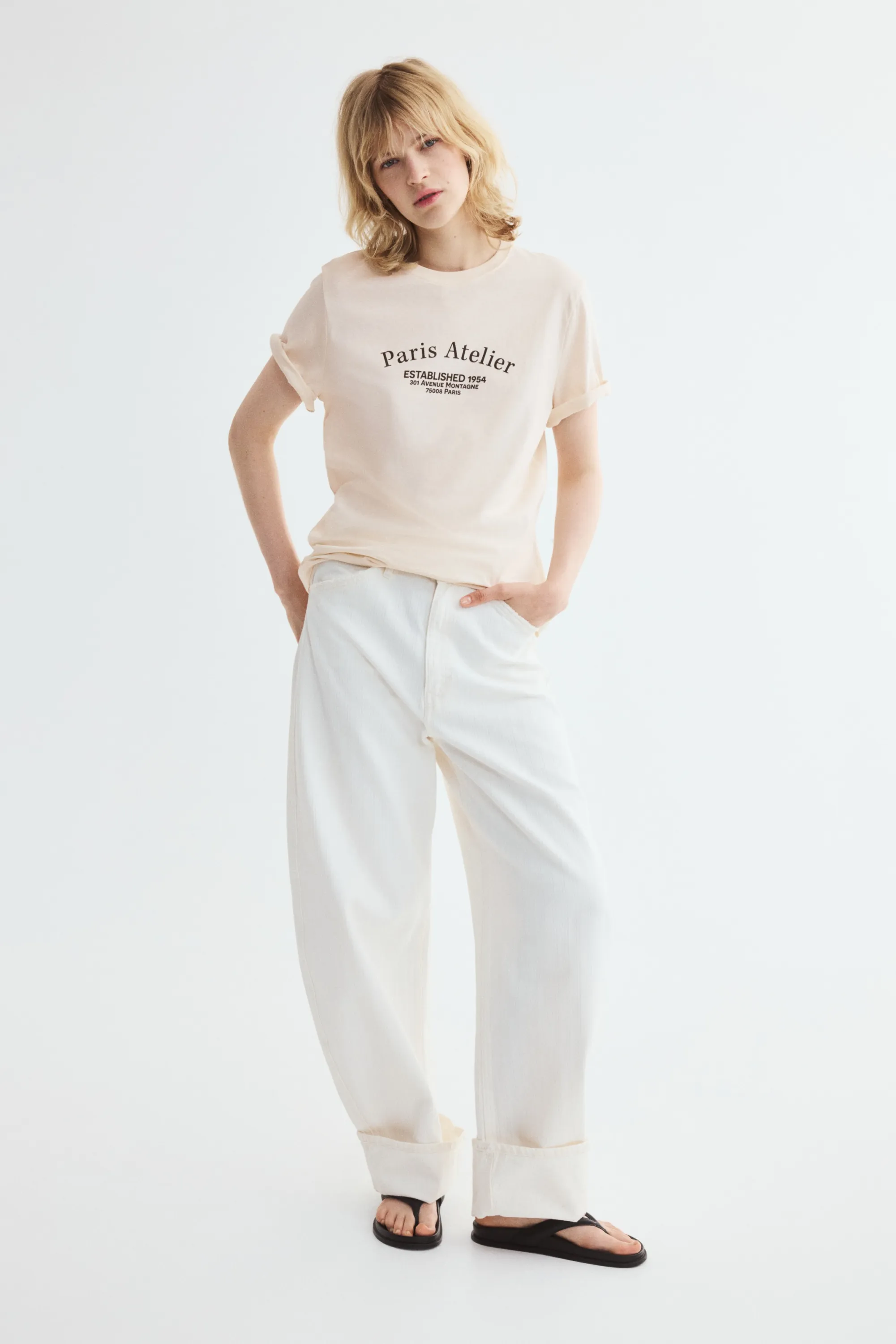 T-shirt imprimé - Beige clair/Paris Atelier