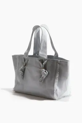 Tote bag avec détails noués - Bleu ancien pâle — photo 2