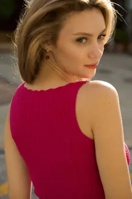 Ciel Knit Top - Fuchsia — photo 2