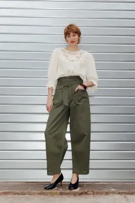 Pantalon barrel taille haute — photo 2