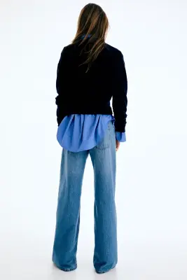 Wide High Waist Jeans - Bleu denim — photo 5