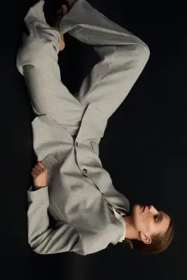 Pantalon évasé - Beige — photo 1