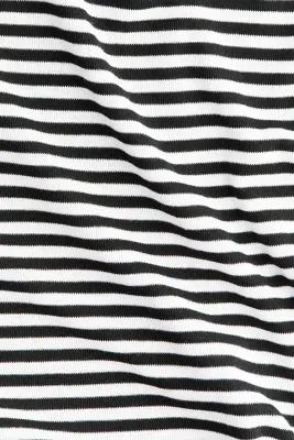 Top à encolure bateau - Blanc/rayures noires — photo 3