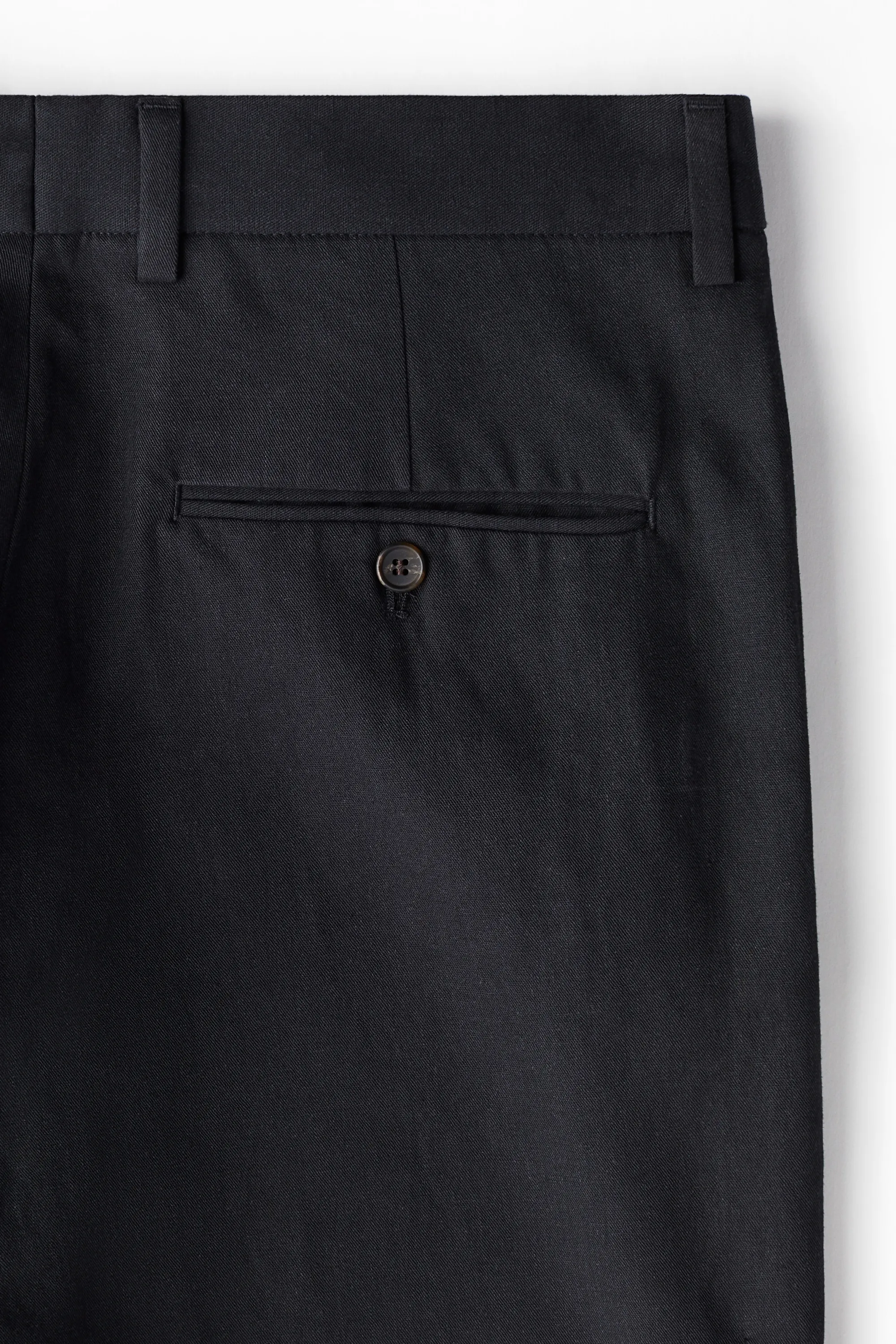 Pantalon évasé Regular Fit en lin mélangé - Noir
