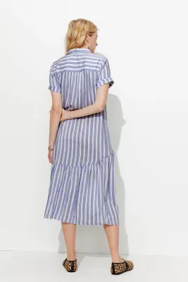 Robe-chemise rayée Femme — photo 4