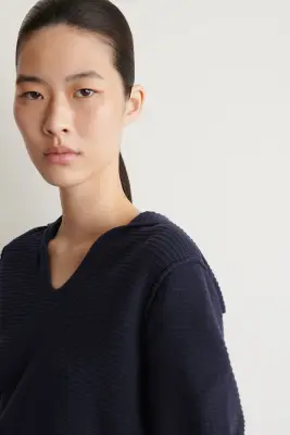 TOP EN MAILLE À COL MARIN - BLEU MARINE — photo 3
