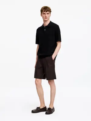 Polo en maille de coton - Noir — photo 2